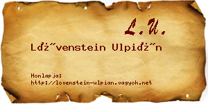 Lövenstein Ulpián névjegykártya